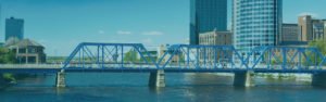 Blue bridge in Grand Rapids