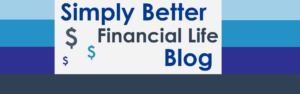 Simply Better Financial Life Blog Header with blue stripes