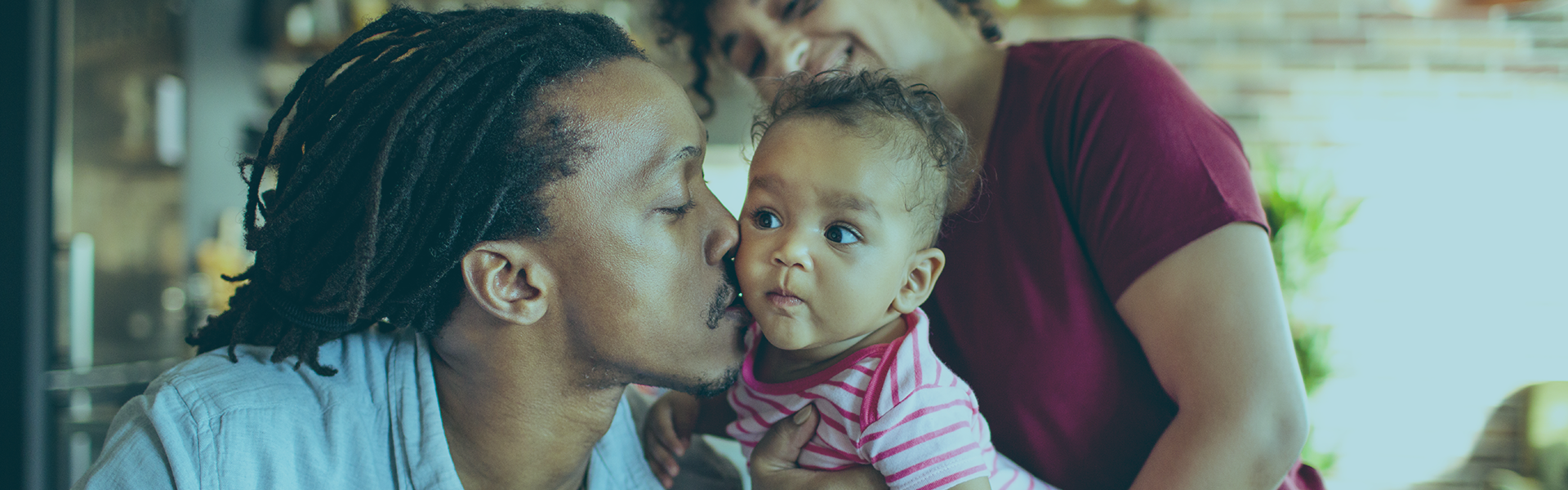 Family kiss on cheek | Tutorials